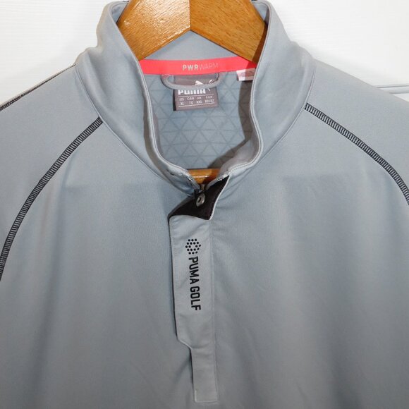 Puma Golf 1/4 Zip Popover PWR Warm Performance Men's Size XL Gray/Black Logo She - Picture 3 of 6